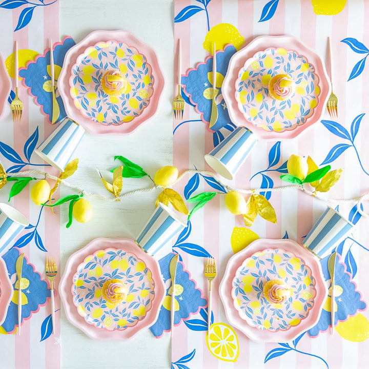 LEMON ZEST SMALL PLATES Bonjour Fete Plates LEMON ZEST SMALL PLATES Bonjour Fete - Party Supplies