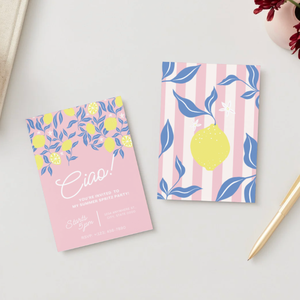 LEMON ZEST CIAO DIGITAL PARTY INVITATION DOWNLOAD Bonjour Fête LEMON ZEST CIAO DIGITAL PARTY INVITATION DOWNLOAD Bonjour Fete - Party Supplies