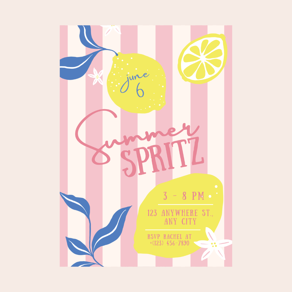 LEMON ZEST SUMMER SPRITZ DIGITAL PARTY INVITATION DOWNLOAD Bonjour Fête LEMON ZEST SUMMER SPRITZ DIGITAL PARTY INVITATION DOWNLOAD Bonjour Fete - Party Supplies