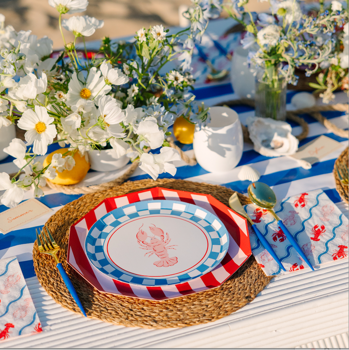 LE LOBSTER SMALL PLATES Bonjour Fete Plates LE LOBSTER SMALL PLATES Bonjour Fete - Party Supplies