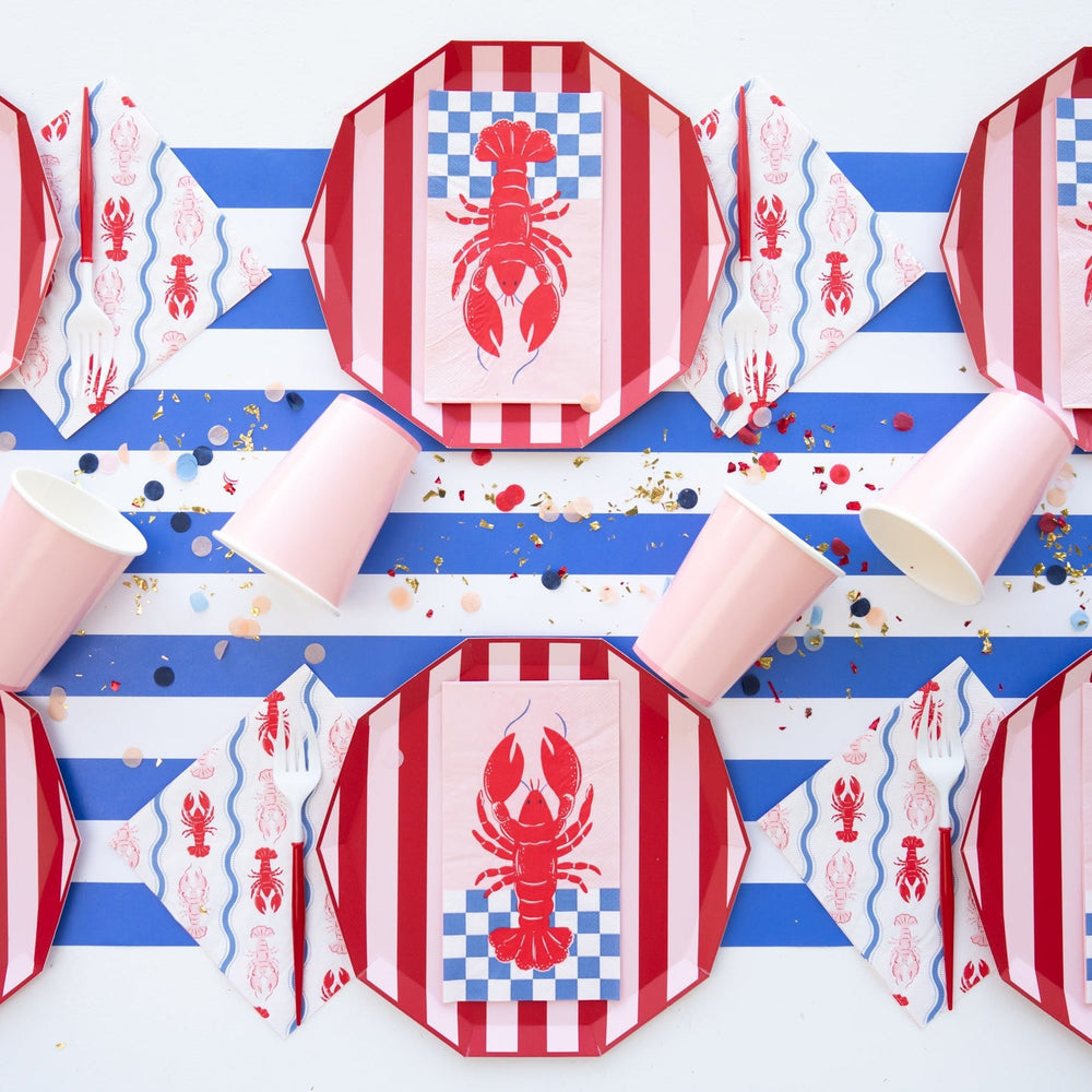 LE LOBSTER LARGE NAPKINS Bonjour Fete Napkins LE LOBSTER LARGE NAPKINS Bonjour Fete - Party Supplies