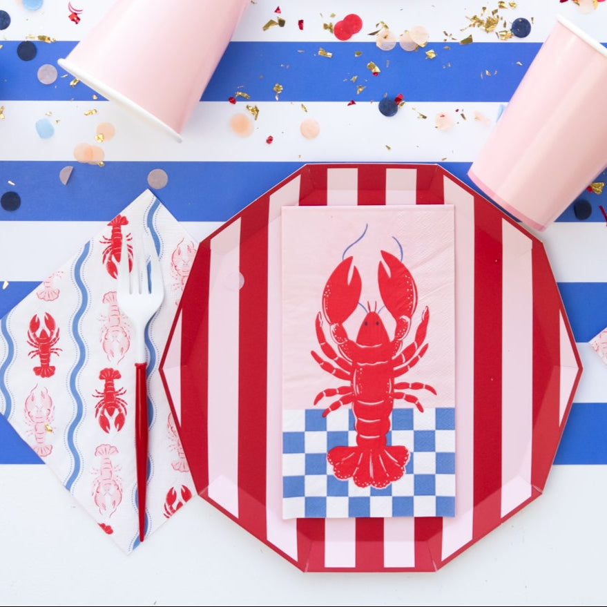 FANCY RED AND WHITE CUTLERY Sophistiplate Not on Sale 24-PIECE ASSORTED FANCY RED AND WHITE CUTLERY Bonjour Fete - Party Supplies