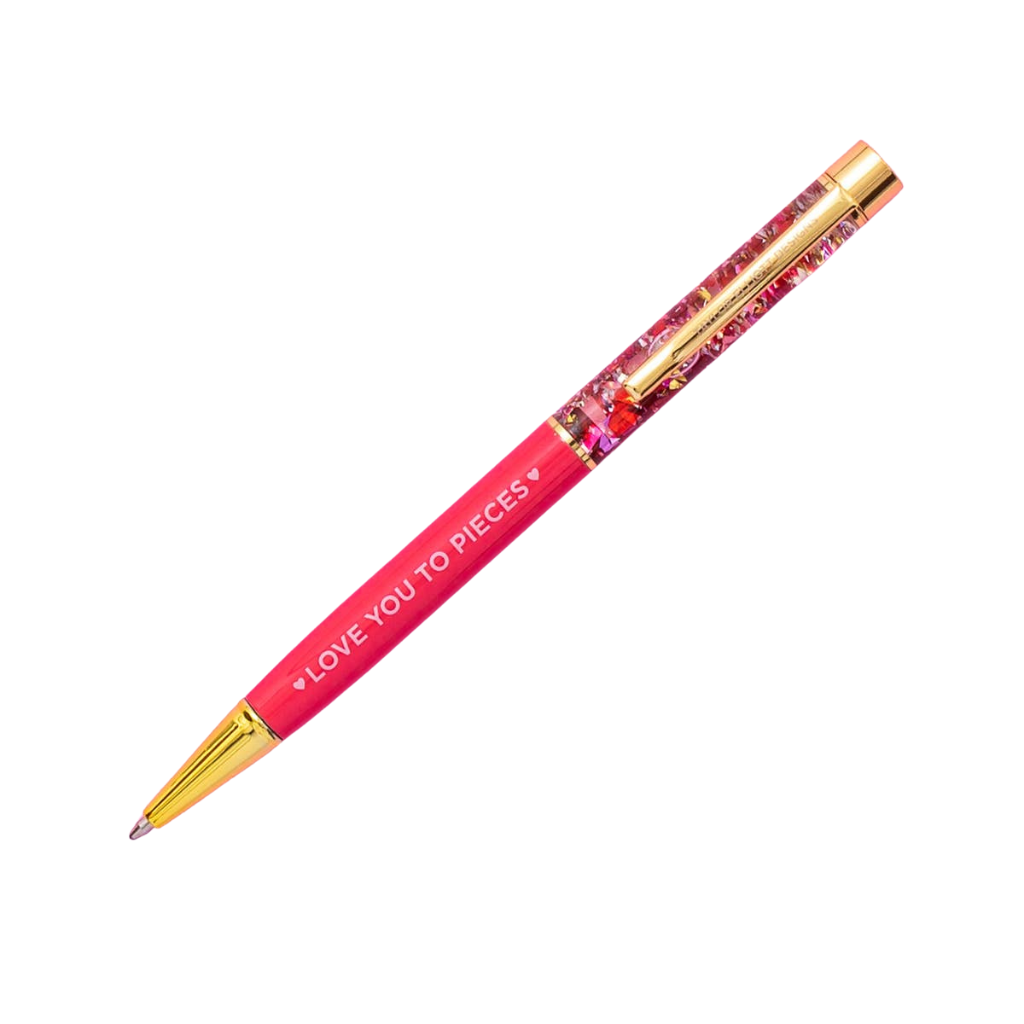 LOVE YOU CONFETTI PEN Taylor Elliott Designs Pens Bonjour Fete - Party Supplies