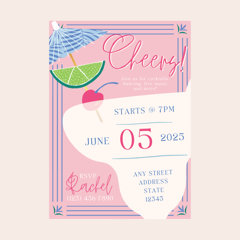 LUAU COCKTAIL DIGITAL PARTY INVITATION DOWNLOAD Bonjour Fête LUAU COCKTAIL DIGITAL PARTY INVITATION DOWNLOAD Bonjour Fete - Party Supplies