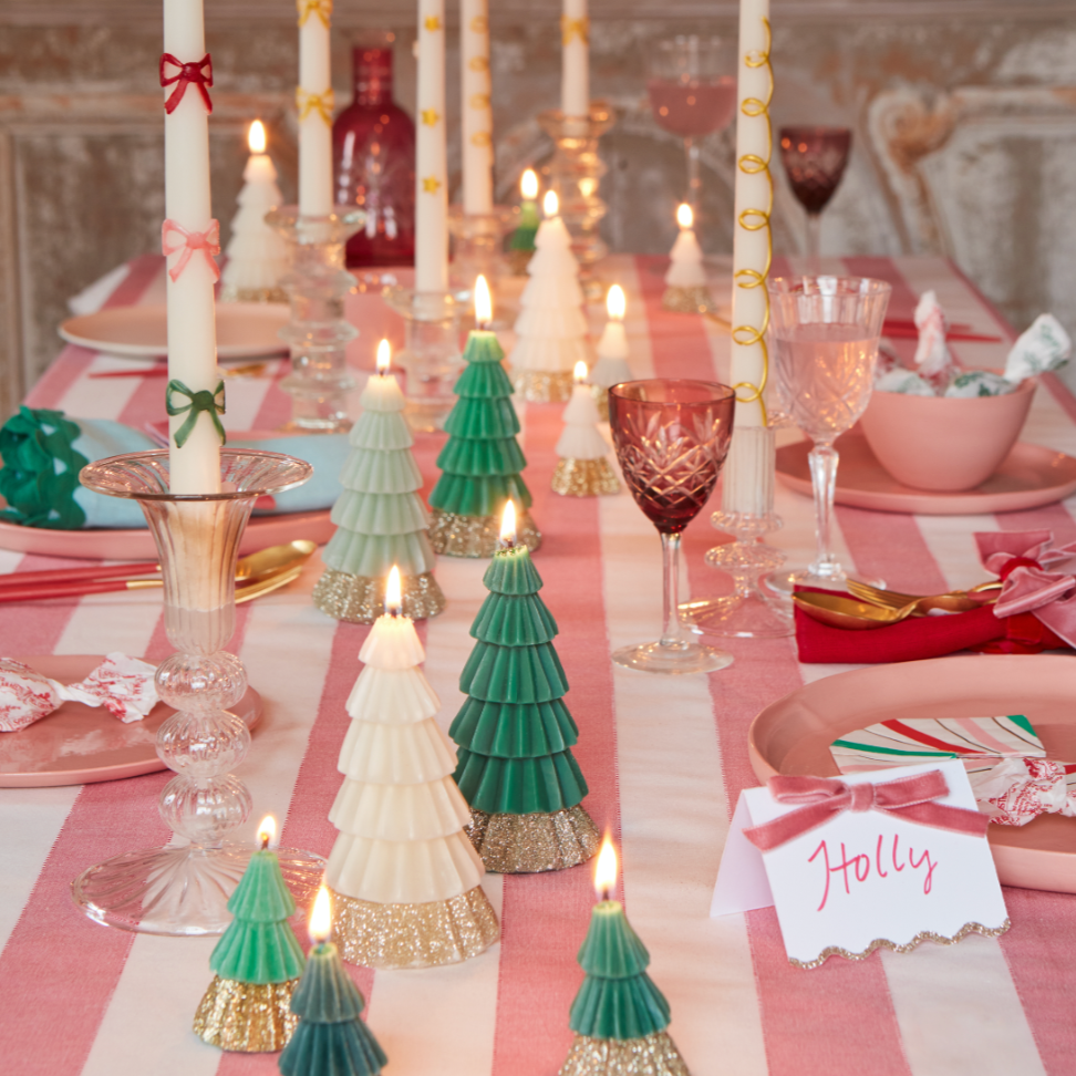 GREEN CHRISTMAS TREE CANDLES Meri Meri Home Candle Bonjour Fete - Party Supplies
