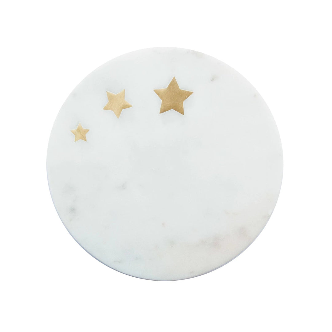 Marble With Inlaid Brass Stars Pedestal Bonjour Fete Party Supplies Christmas Holiday Kitchen & Entertaining