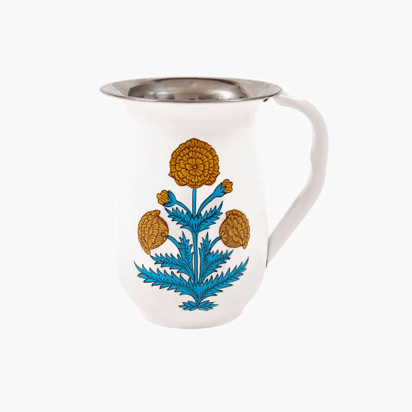Marigold Poppy Hand-painted Enamelware Pitcher