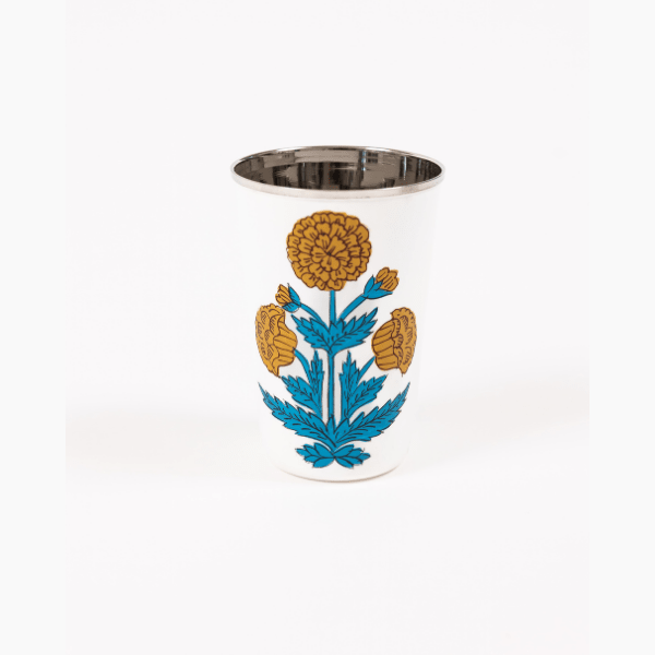 Marigold Poppy Tall Enamelware Tumblers - Set of 4