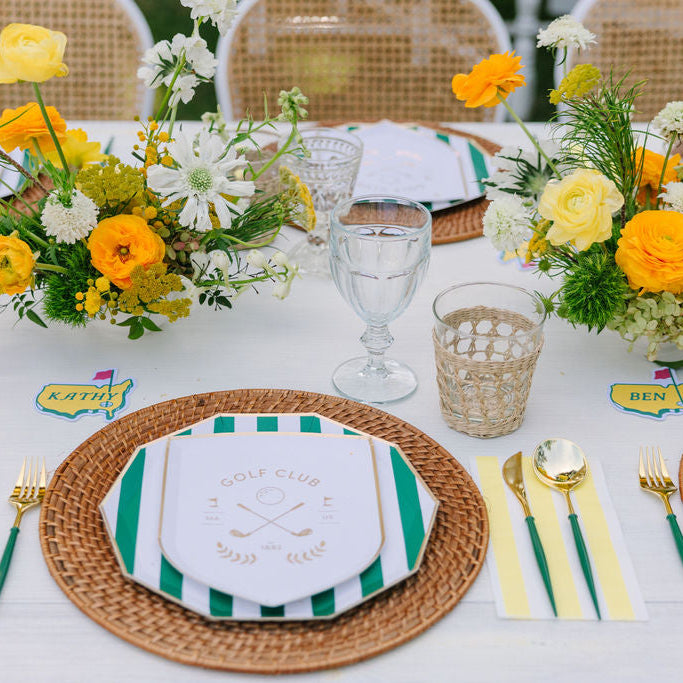 SOLEIL YELLOW SIGNATURE CABANA STRIPE GUEST TOWELS Bonjour Fete Napkins SOLEIL YELLOW SIGNATURE CABANA STRIPE GUEST TOWELS Bonjour Fete - Party Supplies