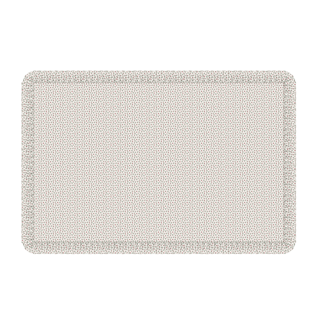 Mildred Floral Cream Rectangle Ruffled Tablecloth