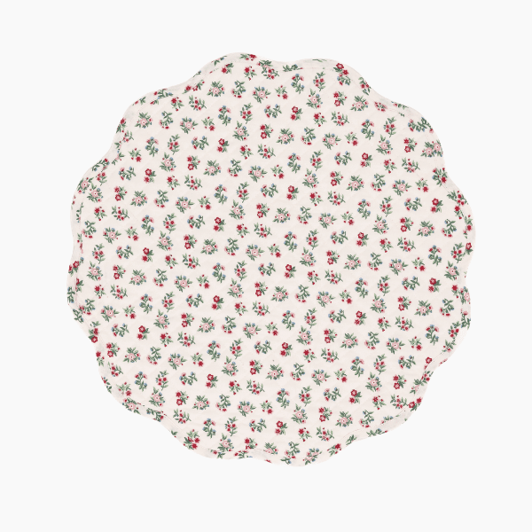 Mildred Floral Cream Round Scalloped Placemat