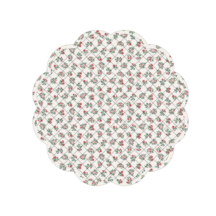 Mildred Floral Cream Round Scalloped Placemat