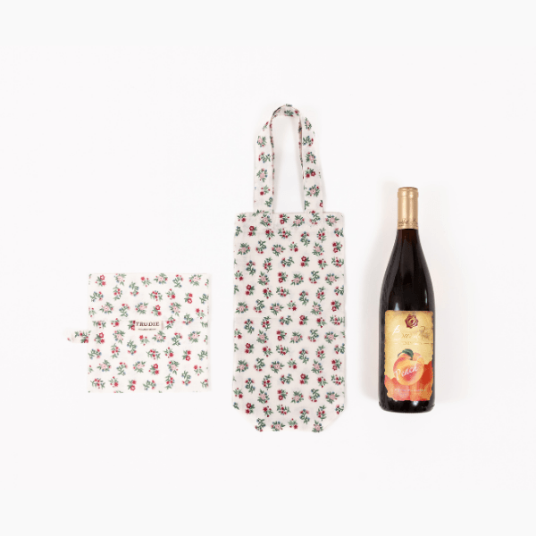 Mildred Floral Cream Wine Gift Bag