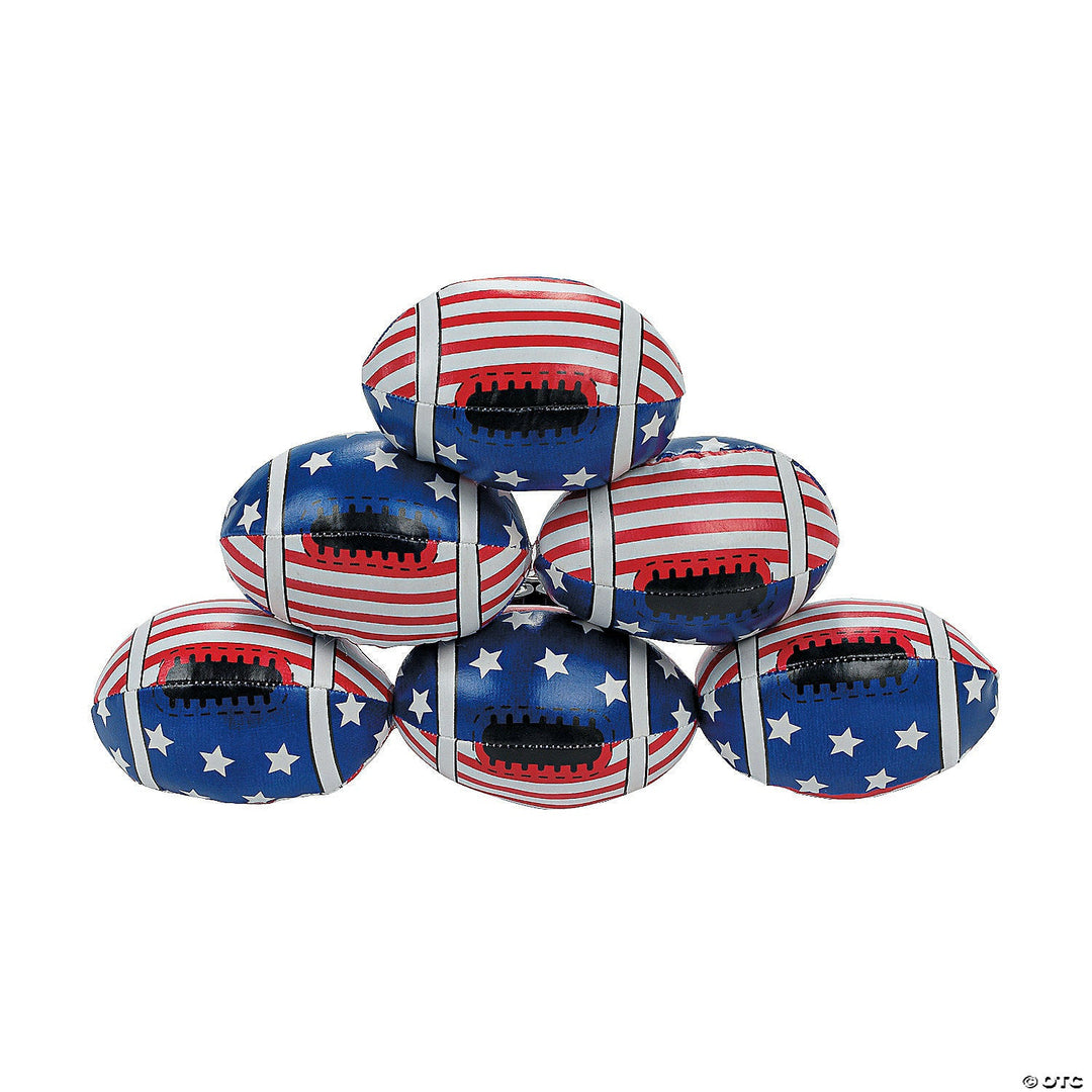 PATRIOTIC MINI FOAM FOOTBALL Fun Express 4th of July PATRIOTIC MINI FOAM FOOTBALL Bonjour Fete - Party Supplies