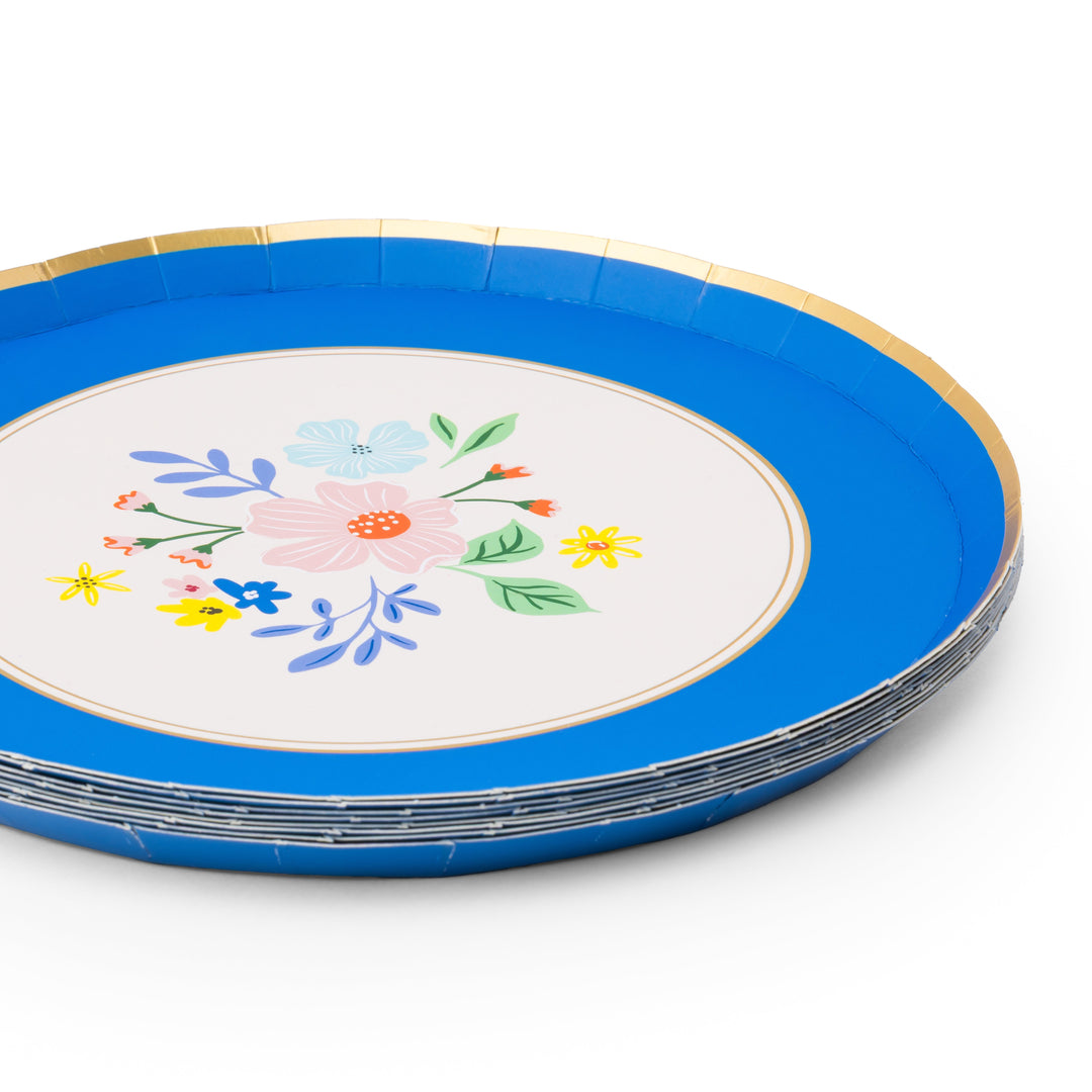 MULTICOLOR ELEGANT FLORAL DESSERT PLATES (MULTIPACK) Bonjour Fete Plates MULTICOLOR ELEGANT FLORAL DESSERT PLATES (MULTIPACK) Bonjour Fete - Party Supplies