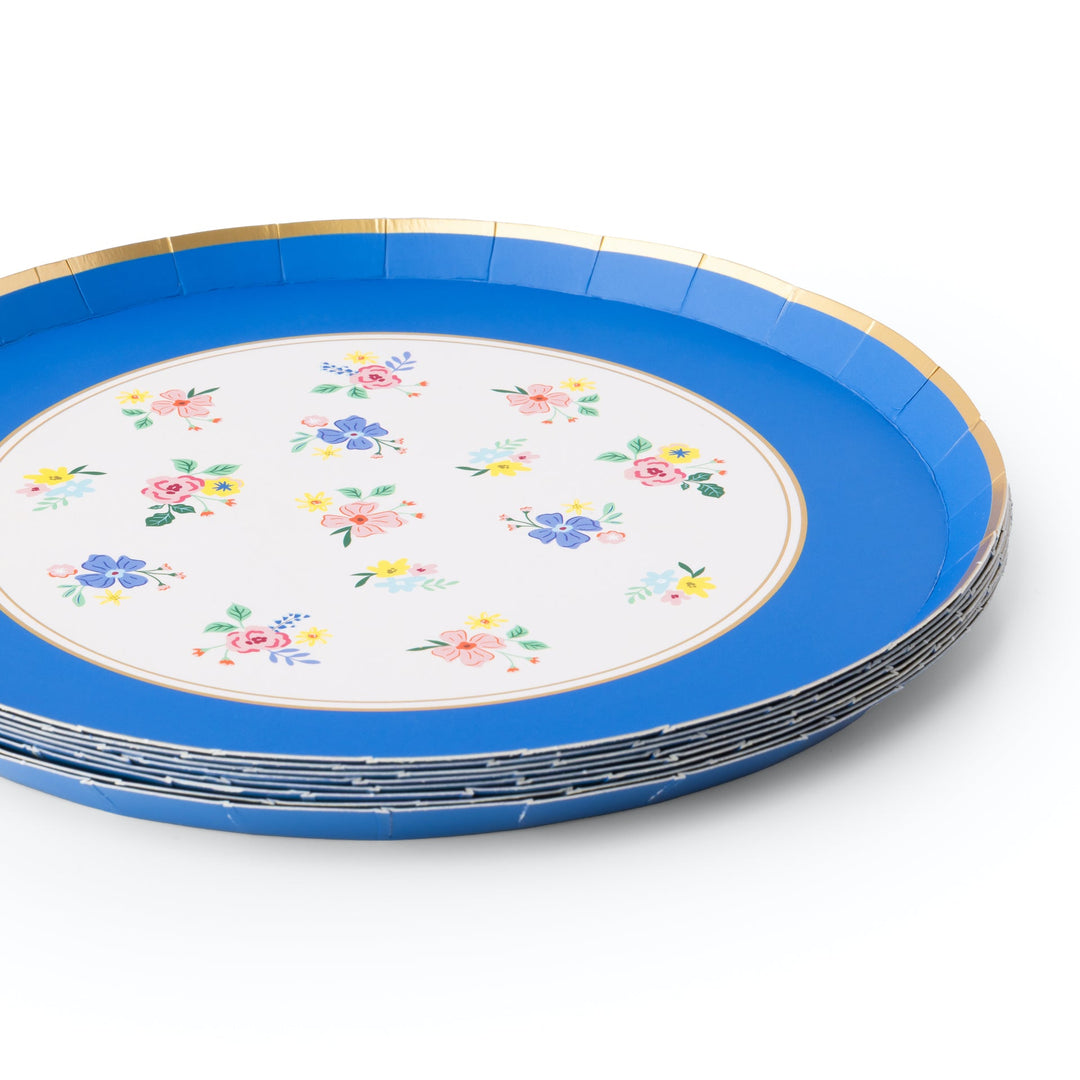 MULTICOLOR ELEGANT FLORAL DESSERT PLATES (MULTIPACK) Bonjour Fete Plates MULTICOLOR ELEGANT FLORAL DESSERT PLATES (MULTIPACK) Bonjour Fete - Party Supplies