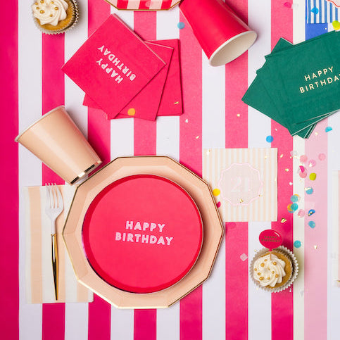 SWEET PEACH SIGNATURE LARGE PLATES Bonjour Fete Plates SWEET PEACH SIGNATURE LARGE PLATES Bonjour Fete - Party Supplies