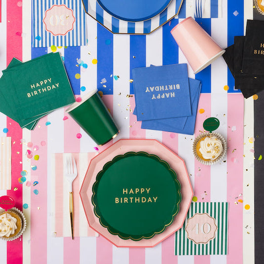 PETAL PINK SIGNATURE LARGE PLATES Bonjour Fete PETAL PINK SIGNATURE LARGE PLATES Bonjour Fete - Party Supplies