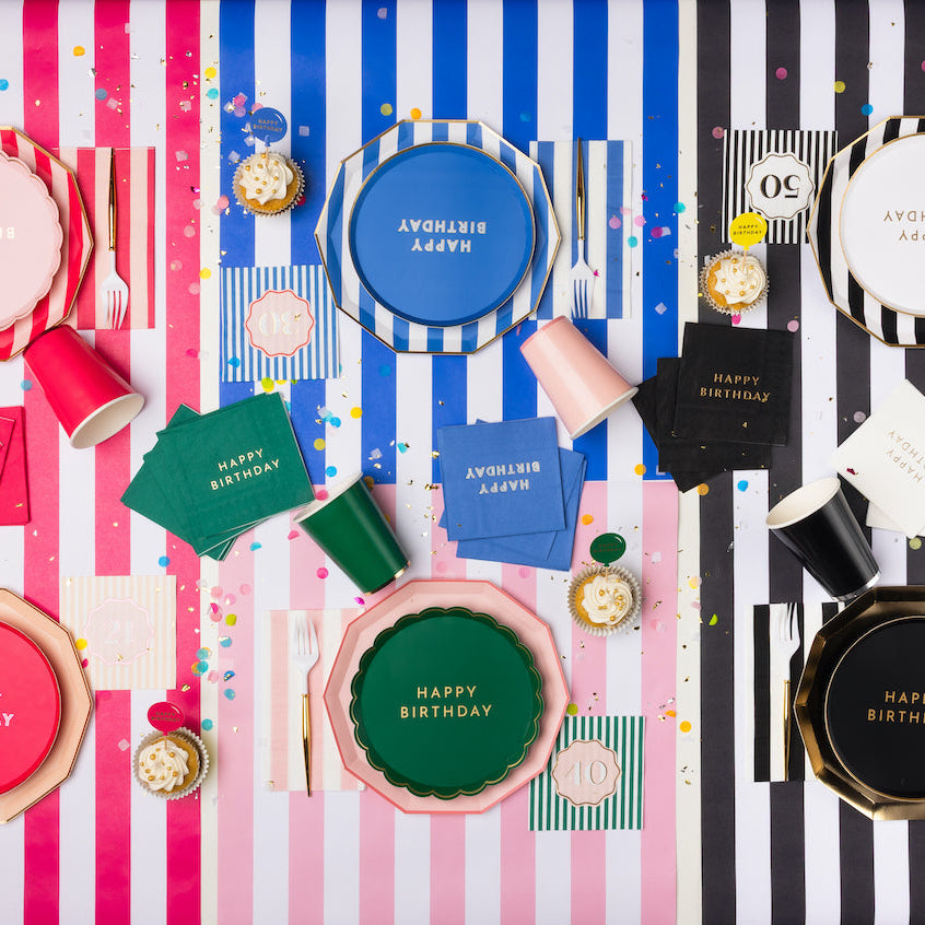 MULTICOLOR HAPPY BIRTHDAY CUPCAKE TOPPERS Bonjour Fete Cake Topper MULTICOLOR HAPPY BIRTHDAY CUPCAKE TOPPERS Bonjour Fete - Party Supplies