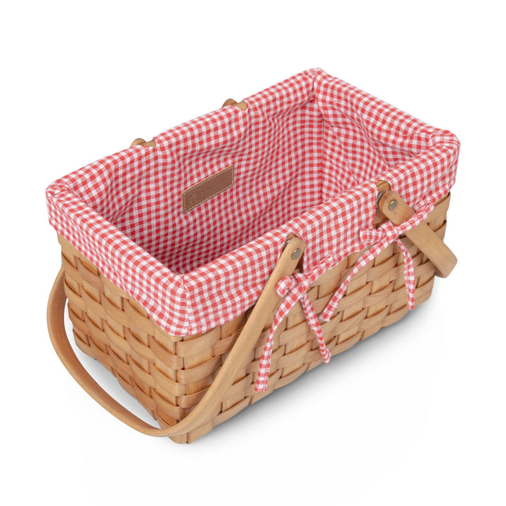 Farmhouse Basket - Red and White Gingham Basket Empty - Bonjour Fête 
