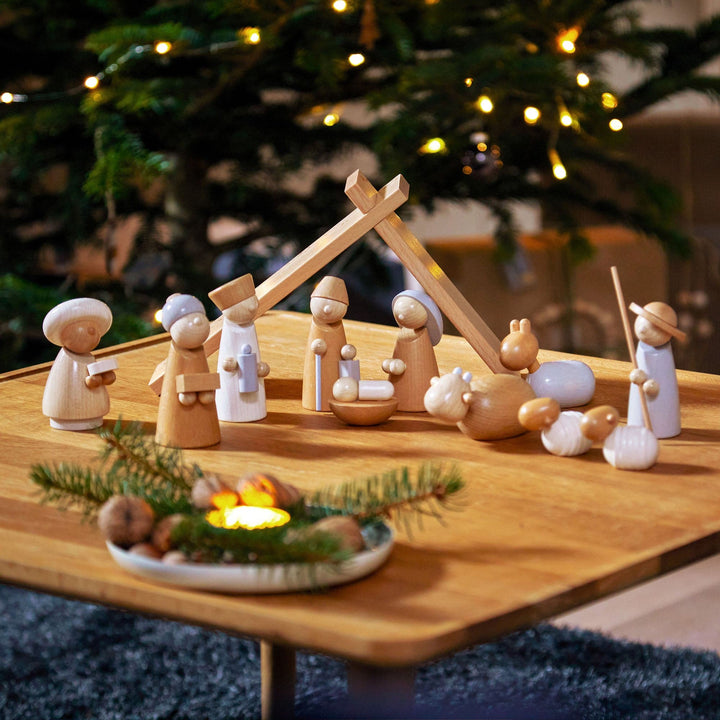 Natural Wood Nativity Set HABA USA Architectural Blocks Natural Wood Nativity Set Bonjour Fete - Party Supplies