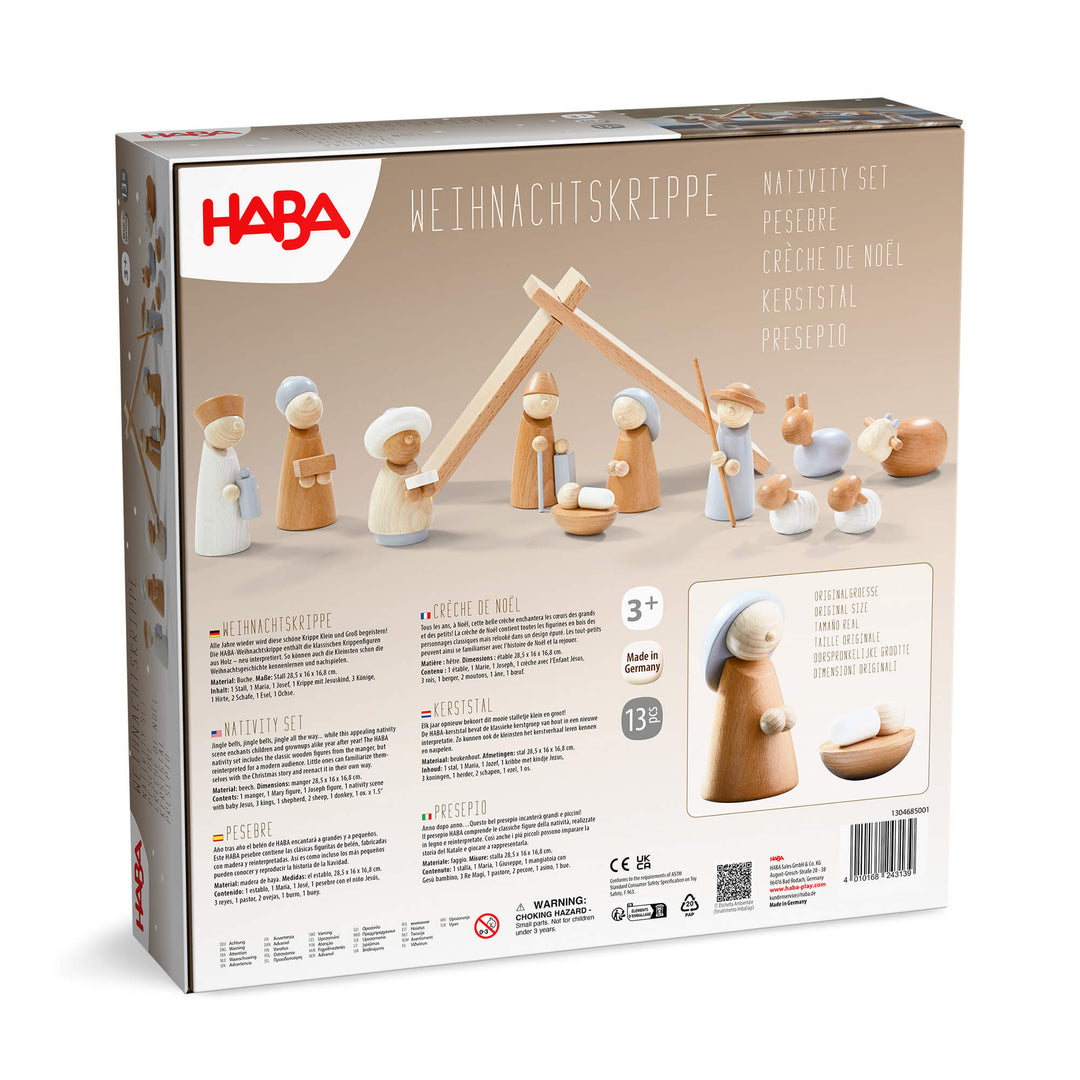Natural Wood Nativity Set HABA USA Architectural Blocks Natural Wood Nativity Set Bonjour Fete - Party Supplies