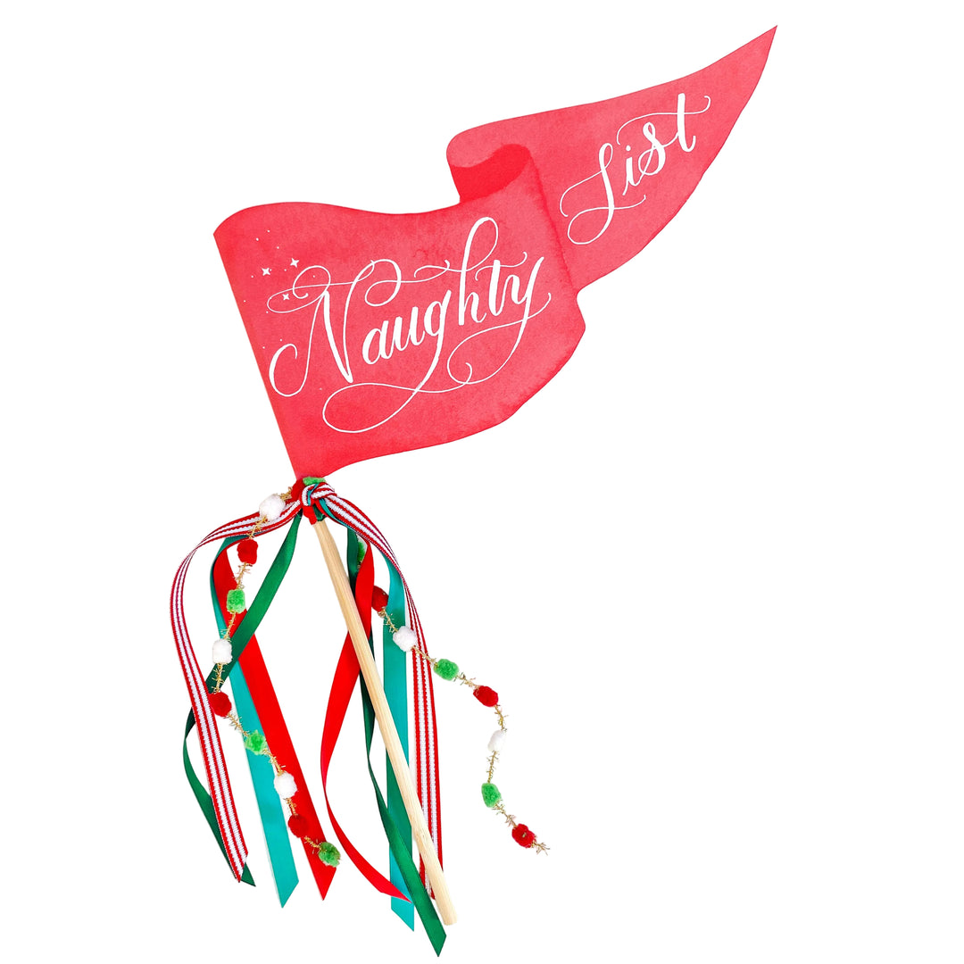 Naughty List Party Pennant Cami Monet Party Pennants Naughty List Party Pennant Bonjour Fete - Party Supplies