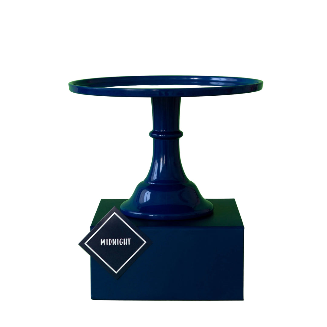 LARGE MIDNIGHT BLUE PEDESTAL MELAMINE CAKE STAND Bonjour Fete Cake Stand LARGE MIDNIGHT BLUE PEDESTAL MELAMINE CAKE STAND Bonjour Fete - Party Supplies