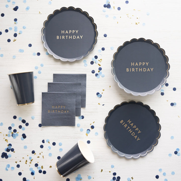 MIDNIGHT BLUE SIGNATURE CUPS Bonjour Fete Cups Bonjour Fete - Party Supplies