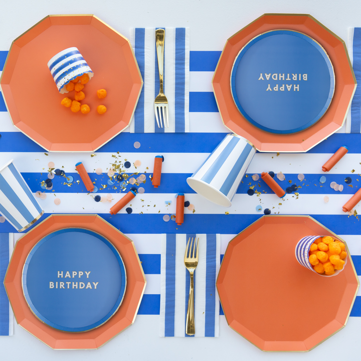 SUNKISSED ORANGE SIGNATURE LARGE PLATES Bonjour Fete SUNKISSED ORANGE SIGNATURE LARGE PLATES Bonjour Fete - Party Supplies