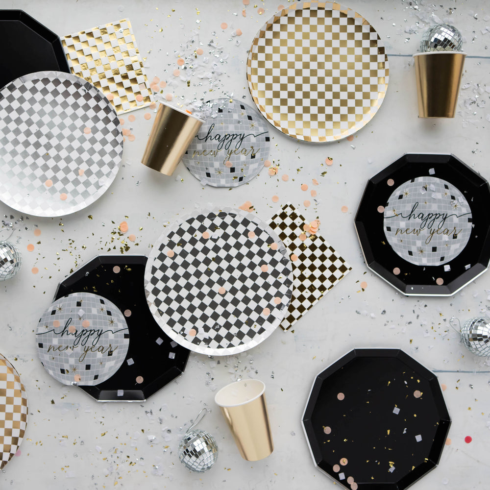 GOLD CHECKER NAPKINS Jollity & Co. + Daydream Society Napkins Bonjour Fete - Party Supplies