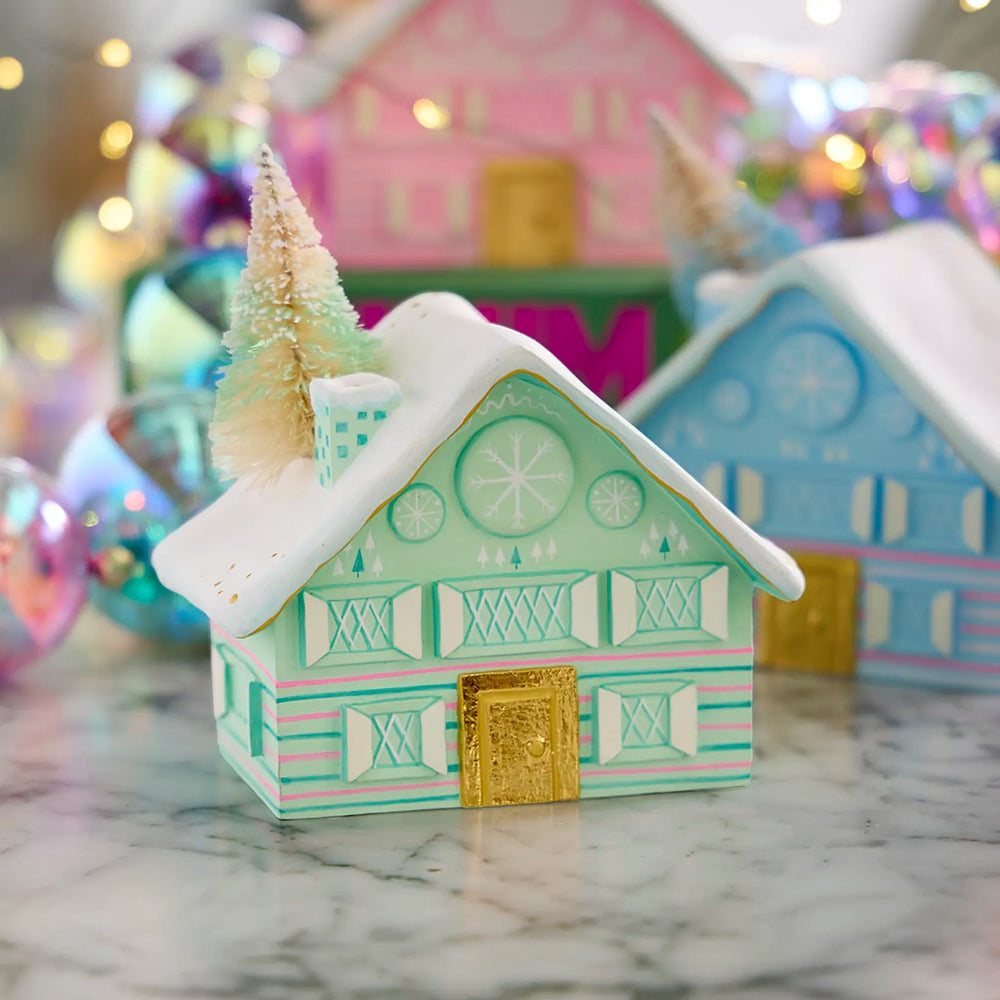CHALET TABLETOP DECORATION BY GLITTERVILLE Glitterville Christmas Trees & Houses CHALET TABLETOP DECORATION BY GLITTERVILLE Bonjour Fete - Party Supplies