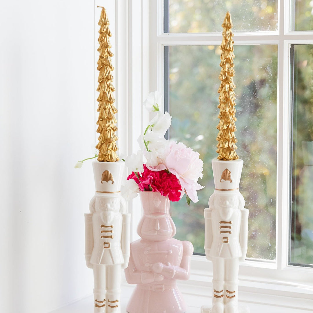 GOLD TREE SHAPED TAPER CANDLES Creative Co-op Christmas Holiday Kitchen & Entertaining GOLD TREE SHAPED TAPER CANDLES Bonjour Fete - Party Supplies