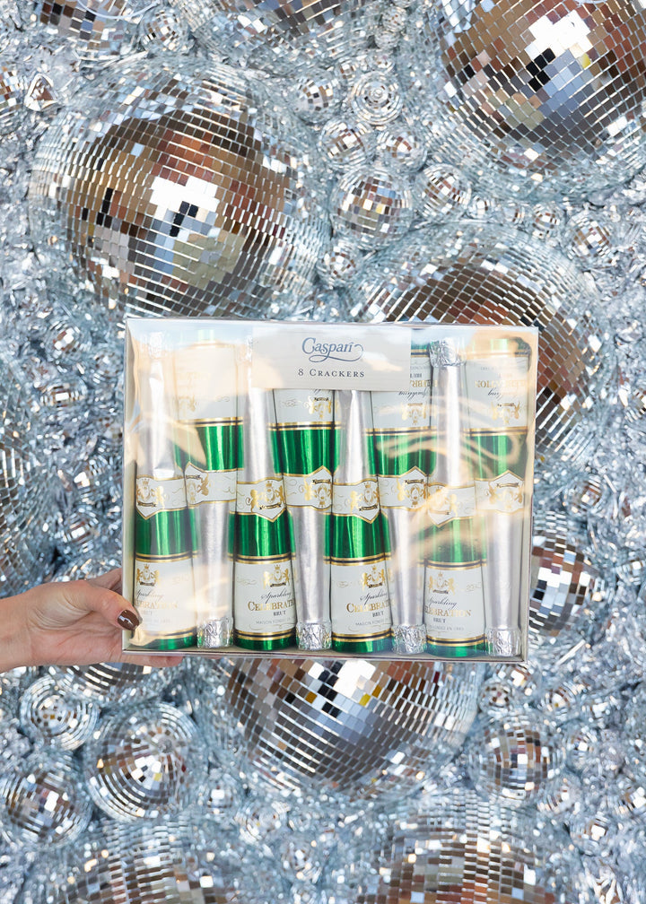 CHAMPAGNE BOTTLE CELEBRATION CRACKERS Caspari Crackers CHAMPAGNE BOTTLE CELEBRATION CRACKERS Bonjour Fete - Party Supplies