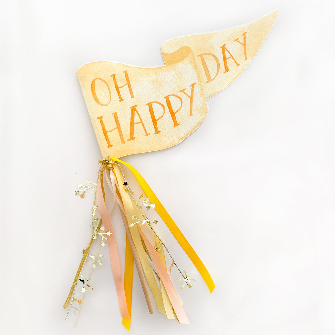 Oh Happy Day Party Pennant Cami Monet Party Pennants Oh Happy Day Party Pennant Bonjour Fete - Party Supplies