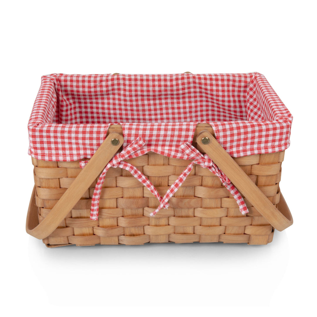 Farmhouse Basket - Red and White Gingham Basket Empty - Bonjour Fête 