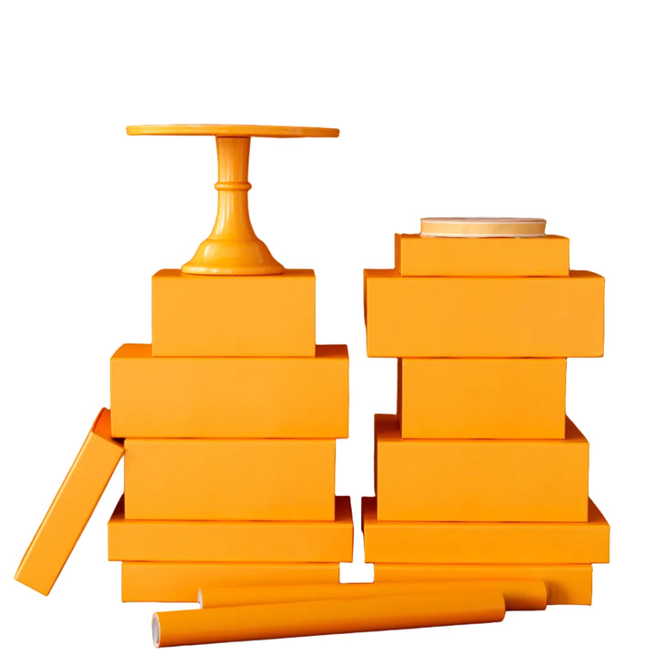 ORANGE DISPLAY BOX RISERS - Bonjour Fête 