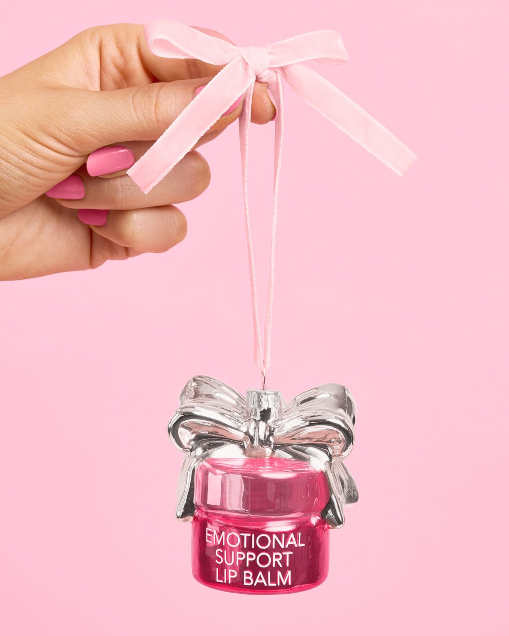 Emotional Support Lip Balm Glass Ornament