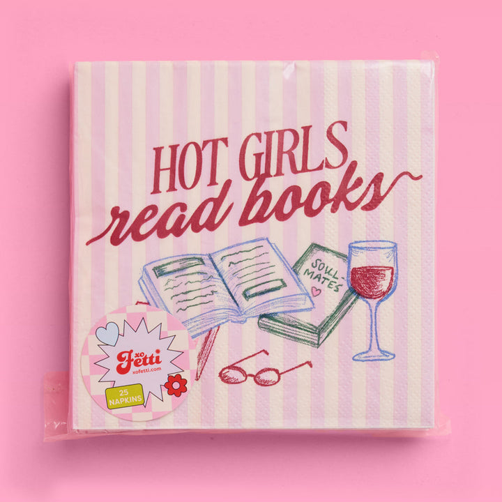 Hot Girls Book Club Napkins - 25 paper napkins xo, Fetti napkins Hot Girls Book Club Napkins - 25 paper napkins Bonjour Fete - Party Supplies