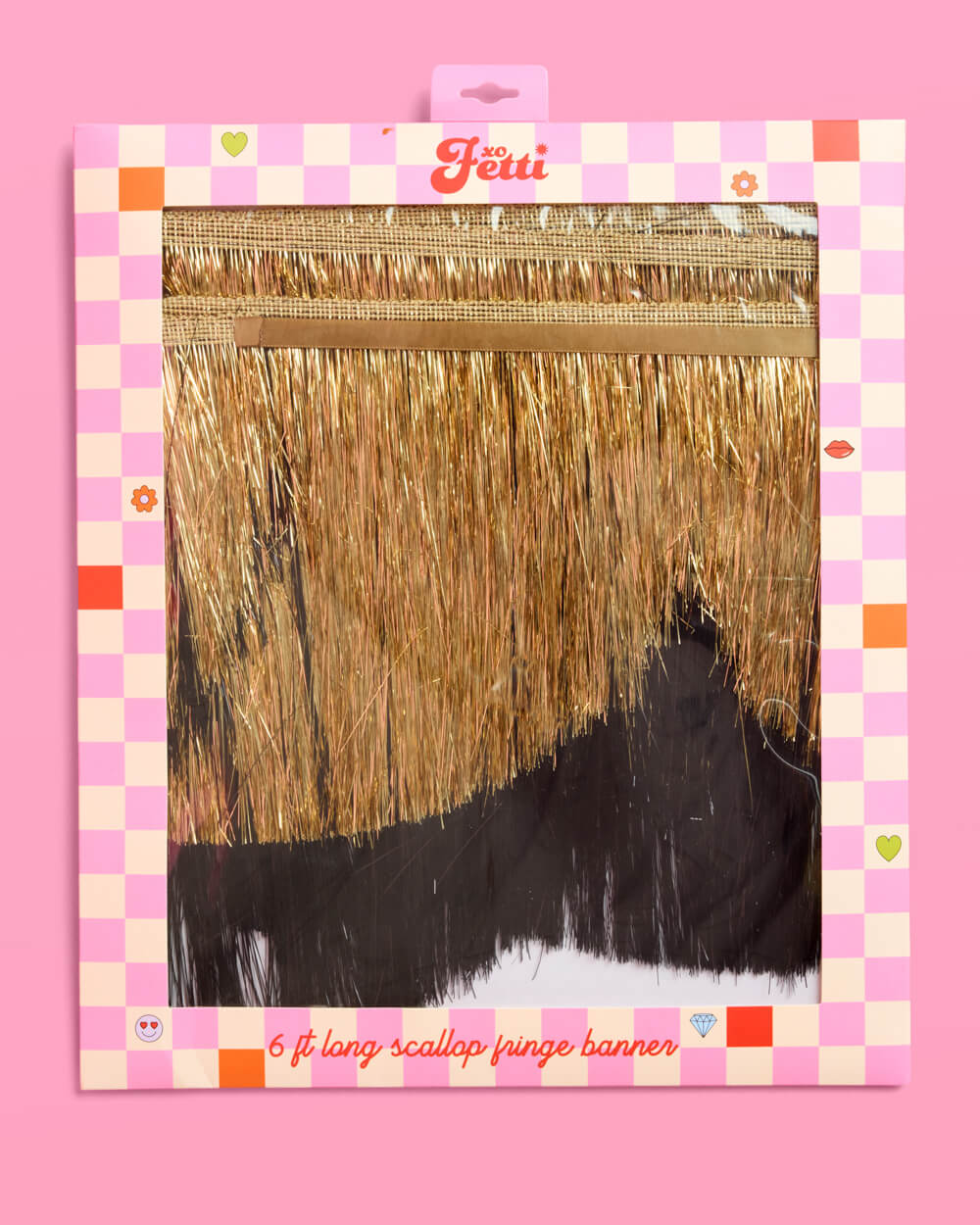 Gold & Black Scallop Fringe Banner