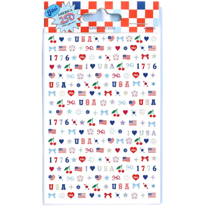 America 250 Nail Stickers - 250 nail stickers xo, Fetti nail stickers America 250 Nail Stickers - 250 nail stickers Bonjour Fete - Party Supplies