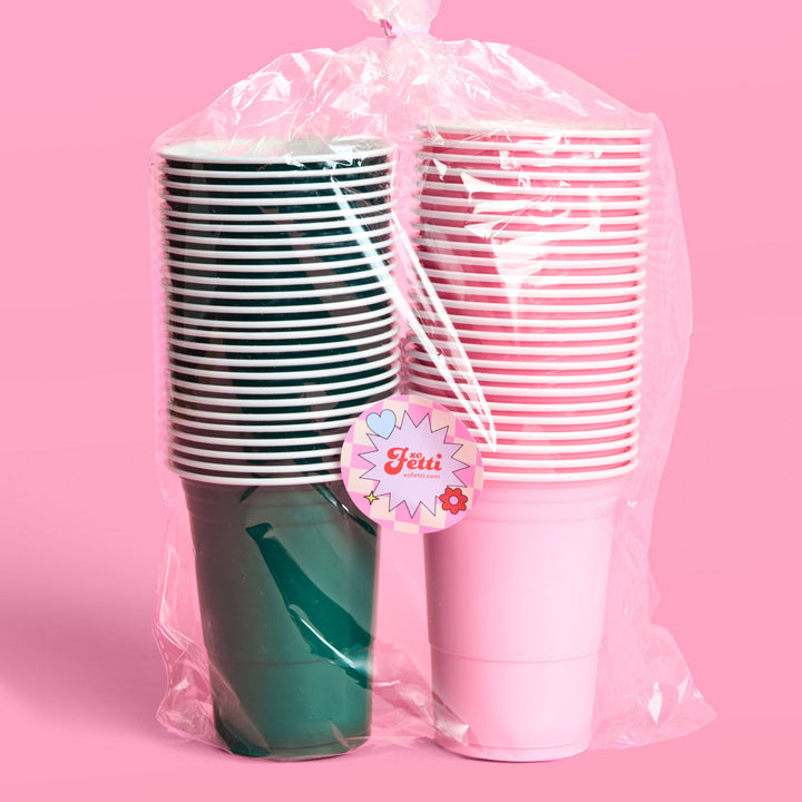 Camp Bride Cups - 50 matte 16 oz cups xo, Fetti cups Camp Bride Cups - 50 matte 16 oz cups Bonjour Fete - Party Supplies