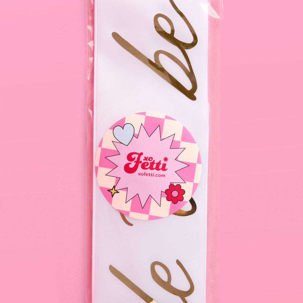 Classic Bride Sash - white satin sash xo, Fetti sash Classic Bride Sash - white satin sash Bonjour Fete - Party Supplies