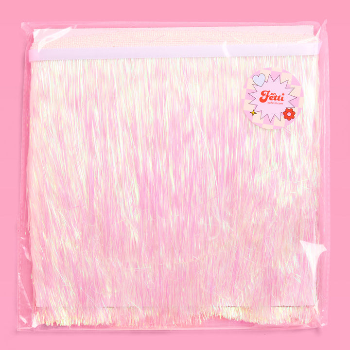 Iridescent Scallop Fringe - layered tinsel banner xo, Fetti Banners Iridescent Scallop Fringe - layered tinsel banner Bonjour Fete - Party Supplies