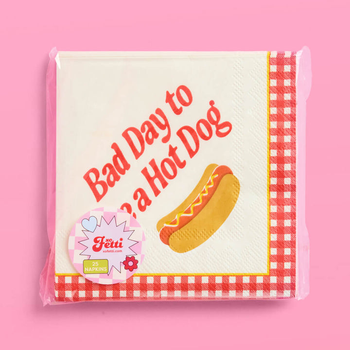 Bad Day to Be a Hot Dog Napkins - 25 cocktail napkins - Bonjour Fête 