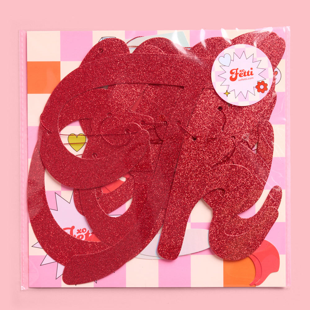 That's Amore Banner - red glitter banner xo, Fetti xo, Fetti Collective That's Amore Banner - red glitter banner Bonjour Fete - Party Supplies