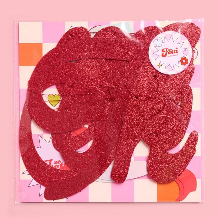 That's Amore Banner - red glitter banner xo, Fetti xo, Fetti Collective That's Amore Banner - red glitter banner Bonjour Fete - Party Supplies