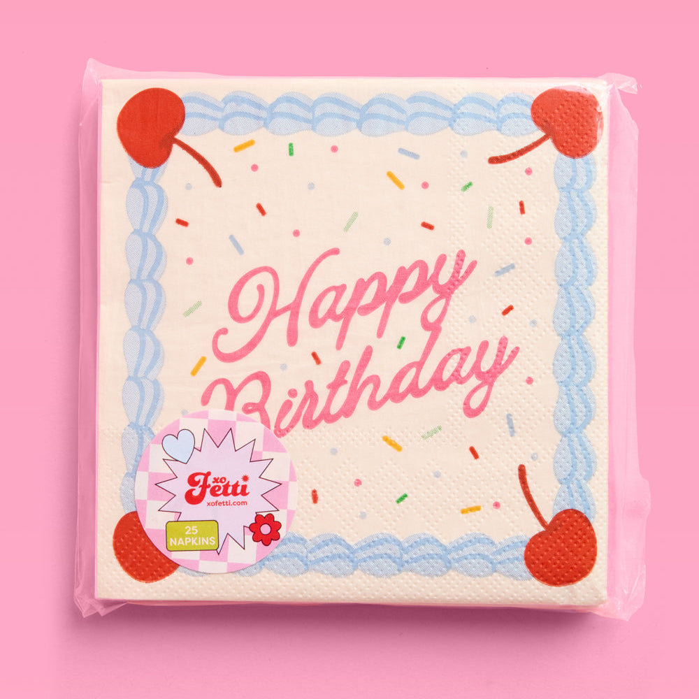 Bday Cake Napkins - 25 sprinkle napkins xo, Fetti paper napkin Bday Cake Napkins - 25 sprinkle napkins Bonjour Fete - Party Supplies