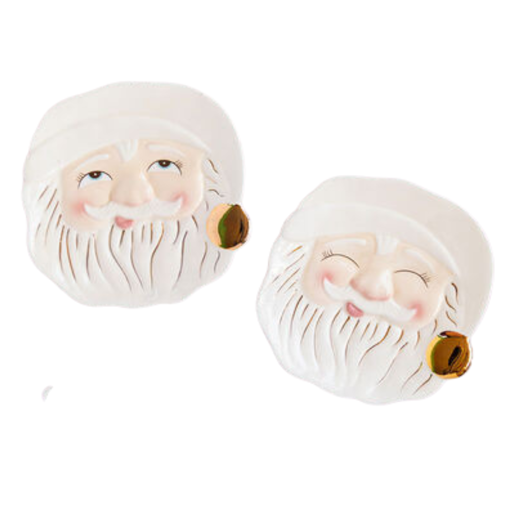 PAPA NOEL CREAM SANTA COOKIE PLATE One Hundred 80 Degrees Holiday Home & Entertaining Bonjour Fete - Party Supplies