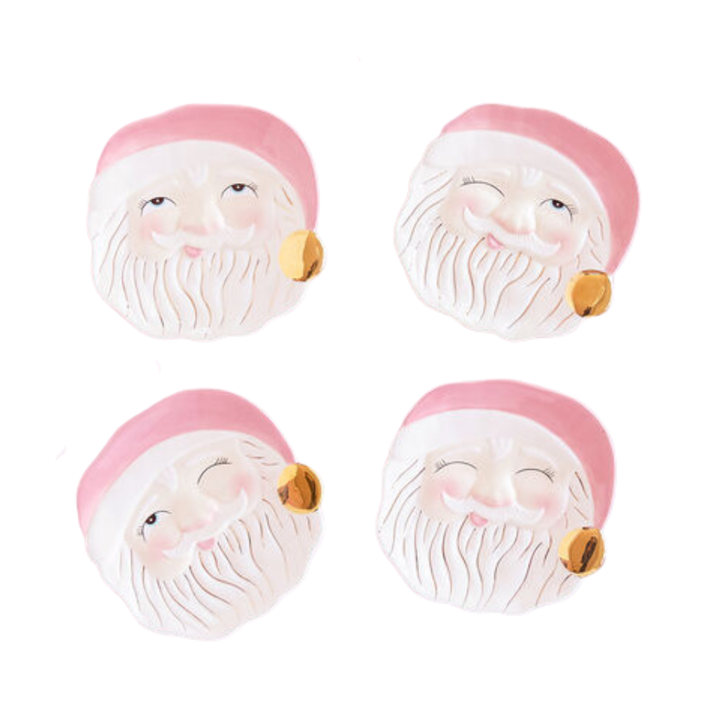 Papa Noel Pink Santa Cookie Plate Bonjour Fete Party Supplies Christmas Holiday Party Supplies